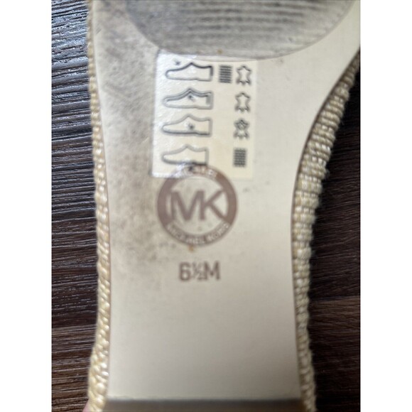 Michael Kors Nori Leather Raffia Designer Ballet Flat SoHo Classic Hipster 6.5 - Picture 5 of 5
